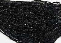 13/0 Charlotte True Cut Beads Jet Black Hanks 1/5/25/50/100 Hanks 1.6mm glass beads, jewelry supply, findings, craft supply, vintage rare