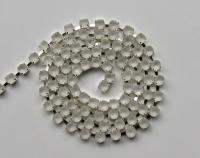 16 SS Rhinestone Chain Vintage Glass Crystal Frosted Silver Plated 4mm 1/2/5/15 Meters embroidery materials, craft findings, embellishments