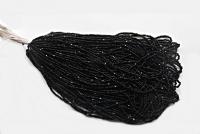 13/0 Charlotte True Cut Beads Jet Black Hanks 1/5/25/50/100 Hanks 1.6mm glass beads, jewelry supply, findings, craft supply, vintage rare