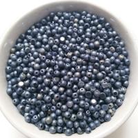 3 MM Charlotte Cut Beads Frosted Metallic Blue Matt 10/20/50/250/500 Grams