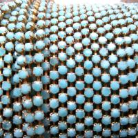 12 SS Rhinestone Chain Vintage Glass Pressed Chatons Opaque Turquoise 3mm 1/2/5/15 Meters Wedding Bridal Supplies|Jewelry Making|Decoration