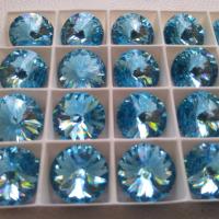 18mm Swarovski 1122 Rivoli AQUAMARINE Foiled 2/6 pieces (202) jewelry making stones