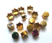 38ss (8mm) Sewon Stone Settings 4 Hole Sliders 50/250/500 Pieces Brass Fittings