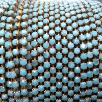 12 SS Rhinestone Chain Vintage Glass Pressed Chatons Opaque Turquoise 3mm 1/2/5/15 Meters Wedding Bridal Supplies|Jewelry Making|Decoration