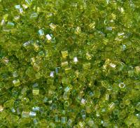 10/0 MATSUNO HEXAGON 2 Cuts Transparent Peridot Rainbow seed beads Vintage Japanese Beads 10/50/100/450 Grams