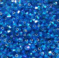 Swarovski (3/4mm) Capri Blue AB 2X FC Bicones Rainbow Beads 36/72/144/432/720 Pieces rainbow beads, jewelry making, couture embellishments