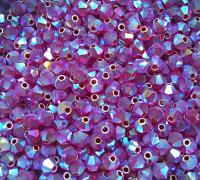 Swarovski 3/4mm Fuchsia AB 2X FC Bicones Rainbow Beads 36/72/144/432/720 Pieces jewelry making, embroidery materials, couture embellishments