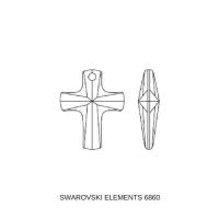 Swarovski Elements 20mm Crystal Swarovski Crystal Classic Cross Pendant (2 Colors) - 6860 Jewelry supplies
