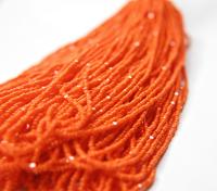 11/0 Hanks Charlotte Cut Beads Orange Opaque 1/5/25/50/100 Hanks 2.0mm glass beads, jewelry supply, findings, craft supply, vintage beadings