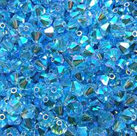 5mm Aquamarine 2X Aurore Boreale Swarovski Bicone 12/36/72/144/432/720 Pieces (202) rainbow beads, jewelry making, couture embellishments