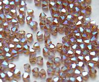 Swarovski (3/4mm) Light Colorado Topaz AB 2X FC Bicones Rainbow Beads 36/72/144/432/720 Pieces rainbow beads, jewelry making, couture