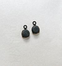 Swarovski 11 mm Round setting drop dangle (one/two loop) in Rose Alabaster 6/12/24/100/300 Pieces jewelry supplies in Brass/Vintage Black