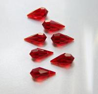 Vintage Czech Siam crystal Drops 18 x 9 MM Fancy Crystal drops 3/12/36 Pieces