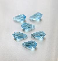 Vintage Czech Aquamarine crystal Drops 18x9 MM Fancy Crystal drops 3/12/36 Pieces