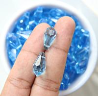 Vintage Czech Aquamarine crystal Drops 18x9 MM Fancy Crystal drops 3/12/36 Pieces