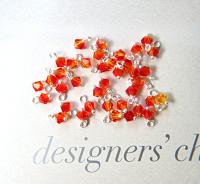 4mm Swarovski Fireopal crystal dangles in Sterling Silver wire wrapped- charms- drops- jewelry making 72/144/432/1000Pieces