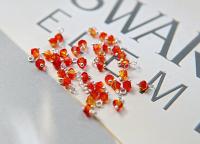 4mm Swarovski Fireopal crystal dangles in Sterling Silver wire wrapped- charms- drops- jewelry making 72/144/432/1000Pieces