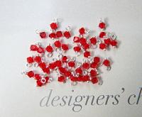 4mm Swarovski Light Siam crystal dangles in Sterling Silver wire wrapped- charms- drops- jewelry making 72/144/432/1000Pieces