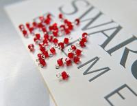 4mm Swarovski Light Siam crystal dangles in Sterling Silver wire wrapped- charms- drops- jewelry making 72/144/432/1000Pieces