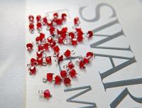 4mm Swarovski Light Siam crystal dangles in Sterling Silver wire wrapped- charms- drops- jewelry making 72/144/432/1000Pieces