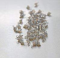 4mm Swarovski Light Grey Opal crystal dangles in Sterling Silver wire wrapped- charms- drops- jewelry making 36/72/144/432/1000Pieces