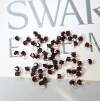 4mm Swarovski Garnet crystal dangles in Sterling Silver wire wrapped- charms- drops- jewelry making 72/144/432/1000Pieces