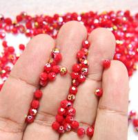 4mm Swarovski 5000  Dark Red Coral Aurore Boreale Faceted Round Beads 6/12/36/72/144/288/720/1440 Pieces Jewelry making beads