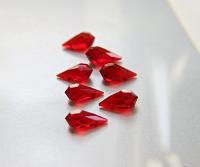 Vintage Czech Siam crystal Drops 18 x 9 MM Fancy Crystal drops 3/12/36 Pieces