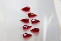 Vintage Czech Siam crystal Drops 18 x 9 MM Fancy Crystal drops 3/12/36 Pieces