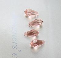 Vintage Czech Blush Rose crystal Drops 18x9 MM Fancy Crystal drops 3/12/36 Pieces