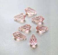 Vintage Czech Blush Rose crystal Drops 18x9 MM Fancy Crystal drops 3/12/36 Pieces