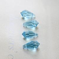 Vintage Czech Aquamarine crystal Drops 18x9 MM Fancy Crystal drops 3/12/36 Pieces