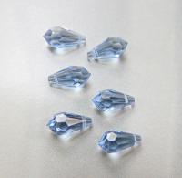Vintage Czech Light Sapphire crystal Drops 18x9 MM Fancy Crystal drops 3/12/36 Pieces