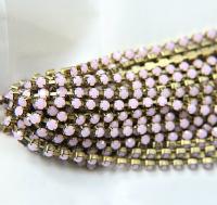 16SS Rhinestone Chain Swarovski in Rose Alabaster (293) 4mm 0.5/1/2/5/15 Meters jewelry making, embroidery materials, vintage findings, lace