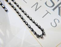 16ss Swarovski 2088 Chain in Flat Back Crystal Silver Shade (4mm) 0.5/1/2/5 Meters Vintage Black Settings