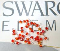 4mm Swarovski Fireopal crystal dangles in Sterling Silver wire wrapped- charms- drops- jewelry making 72/144/432/1000Pieces