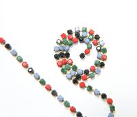 10 SS Rhinestone Chain Vintage Glass Pressed Chatons in Multi Color Opaque 2.8 mm 1/2/5/15 Meters vintage findings, strass chains, craft