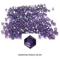 4/6MM Purple Velvet Swarovski Bicone Beads 20 Gross / 50 Gross (277) rare beads, jewelry supplies, embroidery materials, vintage supply