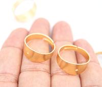 Adjustable Gold/Rhodium Plated Ring 20mm, finger ring findings,