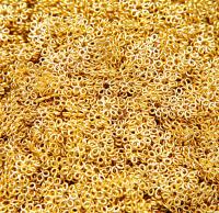 Gold Plated Handmade Brass Flower Beads 5/10/100/500 Grams 4.5/5/5.5 mm Haute Couture Embroidery materials, premium vintage metal beads