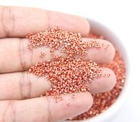 1.7mm Micro Rose Peach Metallic Plated Tube Beads 5/10/100 Grams High Quality Nail Art / Haute Couture Embroidery / doll making / craft bead