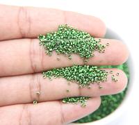 1.7mm Micro Fern Green Metallic Plated Tube Beads 5/10/100 Grams High Quality Nail Art / Haute Couture Embroidery / doll making