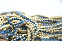 4mm Square Swarovski fancy Rhinestone Chain in Capri Blue 0.5/1 Meter Brass Settings Wedding Bridal Supplies|Decoration