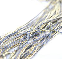 14pp Cubic zirconium Rhinestone Close Cup Chain in Opal Montana (2mm) 0.5/1/2/5 Meters Brass Settings, strass findings, jewelry making, rare