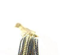 14pp Cubic zirconium Rhinestone Close Cup Chain in Opal Montana (2mm) 0.5/1/2/5 Meters Brass Settings, strass findings, jewelry making, rare