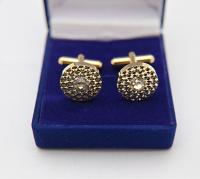 Swarovski Gold Cufflinks, Crystal Cuff links Man Father Of The Bride Groomsmen Gift For Him, Wedding, Gold crystal