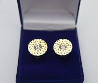 Swarovski Gold Cufflinks, Crystal Cuff links Man Father Of The Bride Groomsmen Gift For Him, Wedding, Gold crystal