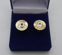 Swarovski Gold Cufflinks, Crystal Cuff links Man Father Of The Bride Groomsmen Gift For Him, Wedding, Gold crystal