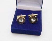 Swarovski Gold Cufflinks, Crystal Cuff links Man Father Of The Bride Groomsmen Gift For Him, Wedding, Gold crystal