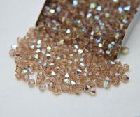 Swarovski (3/4mm) Light Colorado Topaz AB Bicones beads 36/72/144/432/720 Pieces PREMIUM rainbow beads jewelry making couture embellishments
